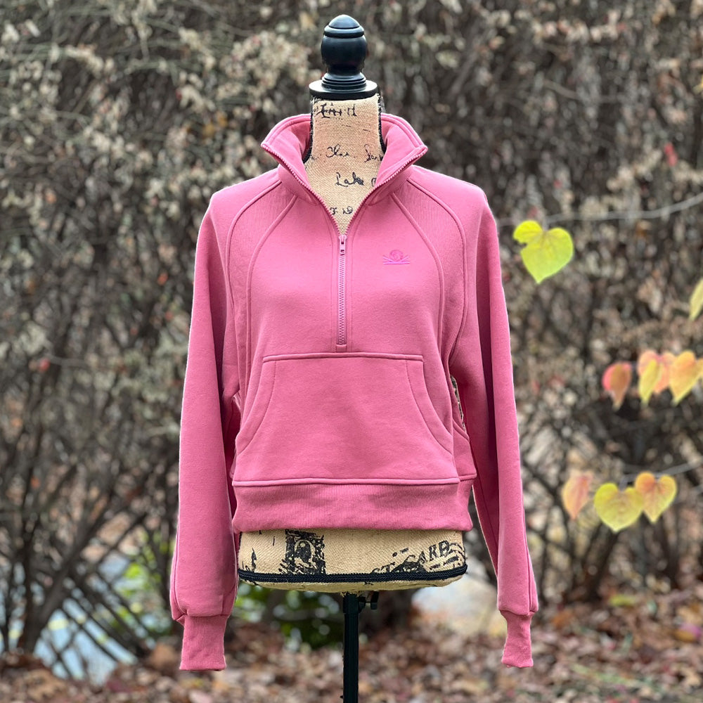 Flower of life pink cropped sweatshirt