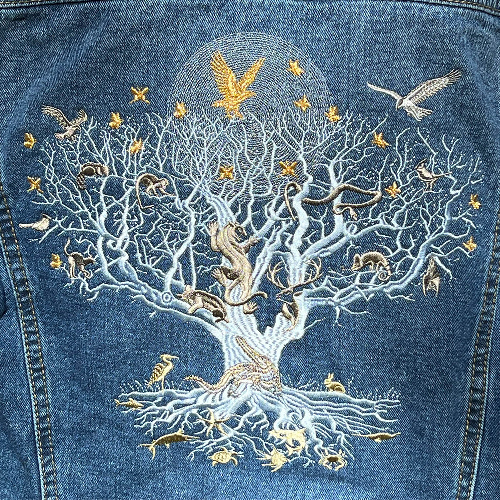 Tree of Life blue women's Denim jacket