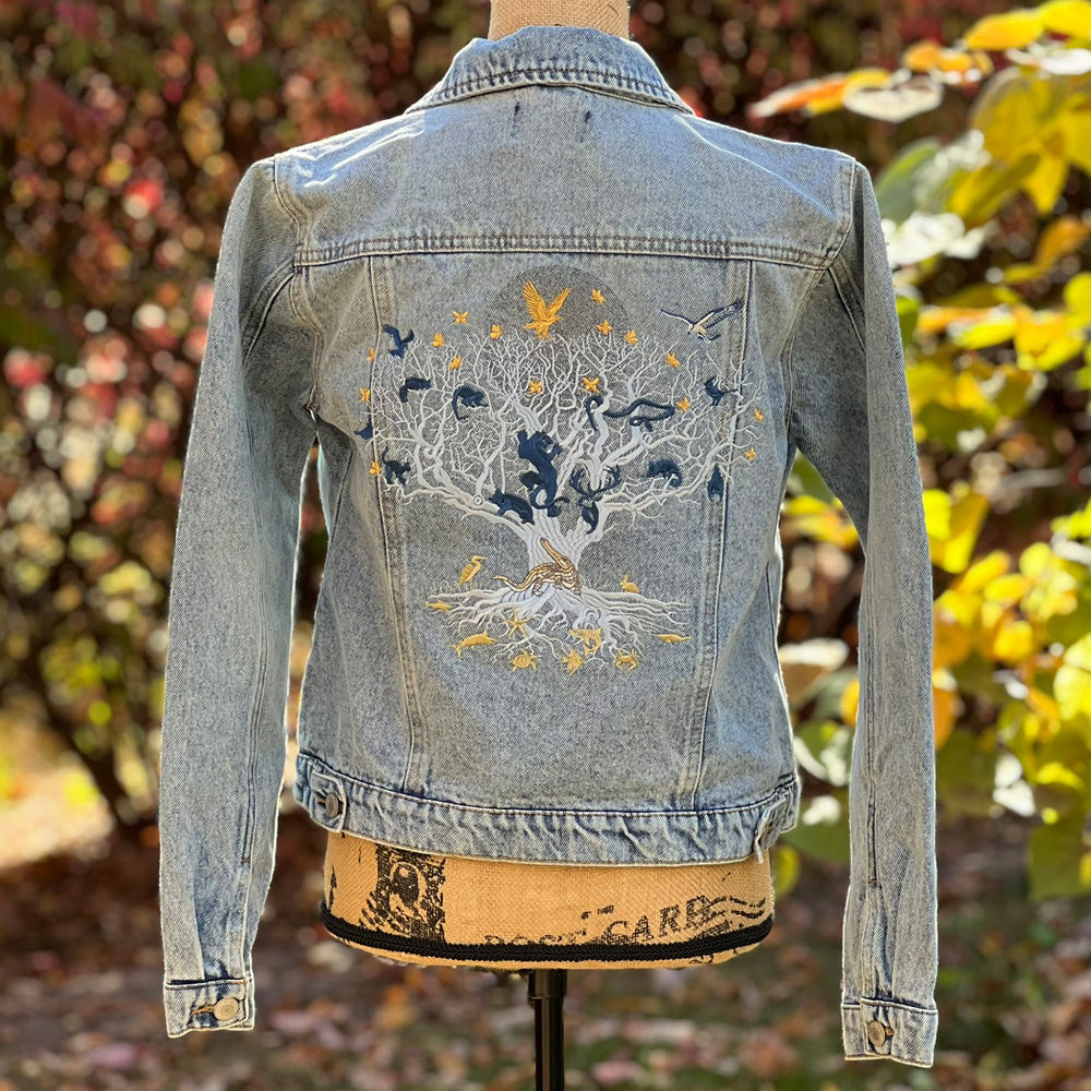 Tree of Life light blue women's Denim jacket