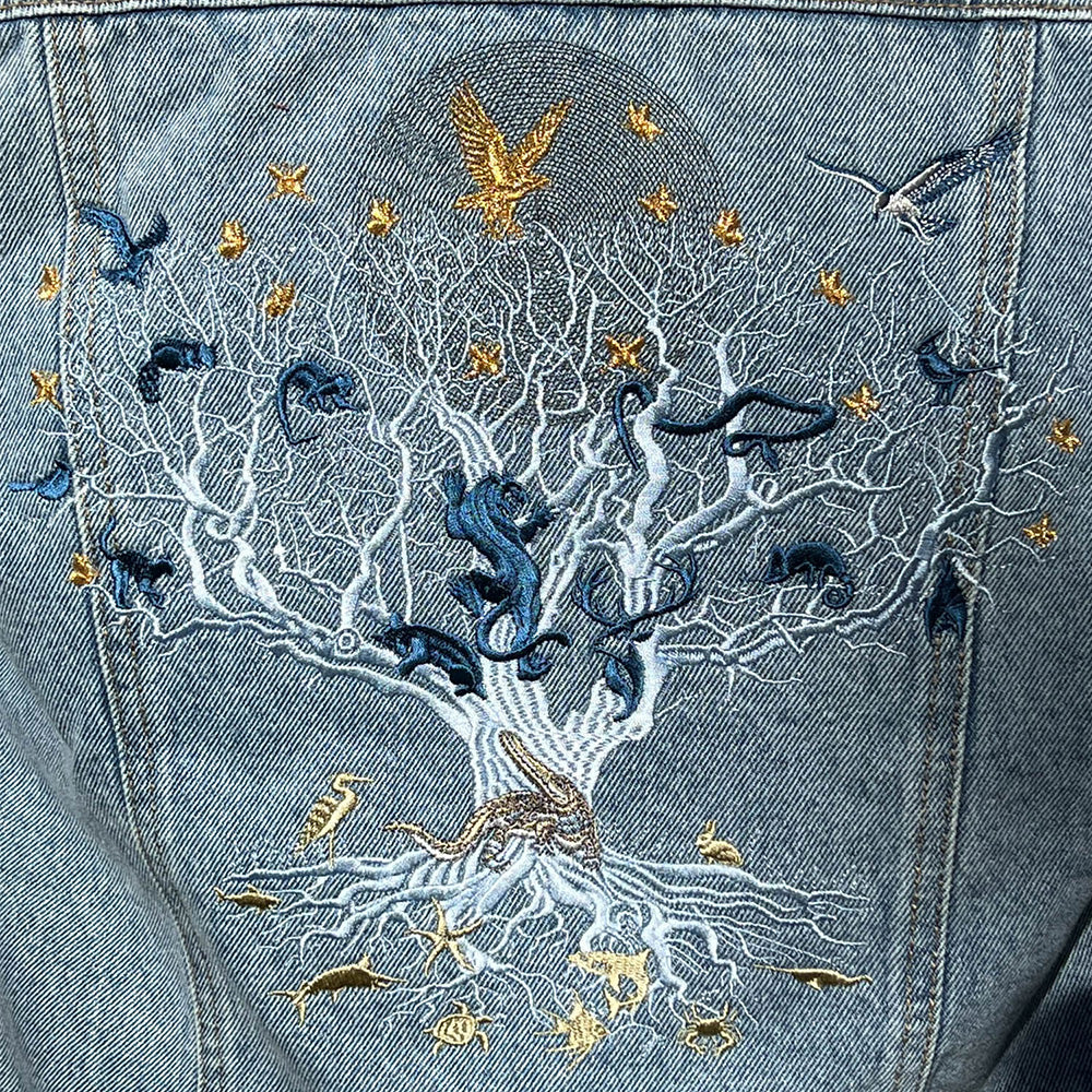 Tree of Life light blue women's Denim jacket