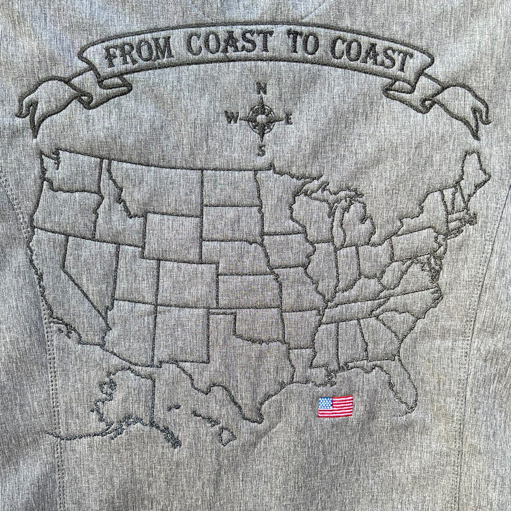 USA Map custom women's Traveler jacket Embroidered