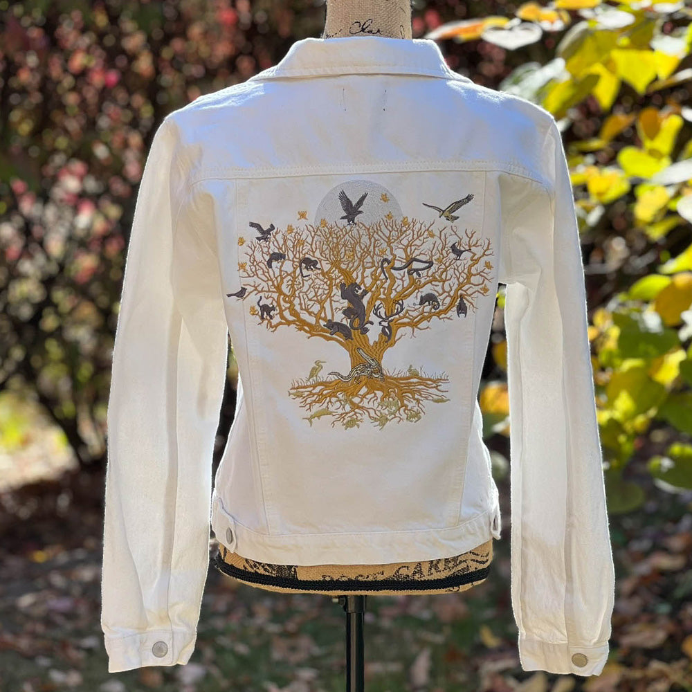 Tree of Life white women's Denim jacket