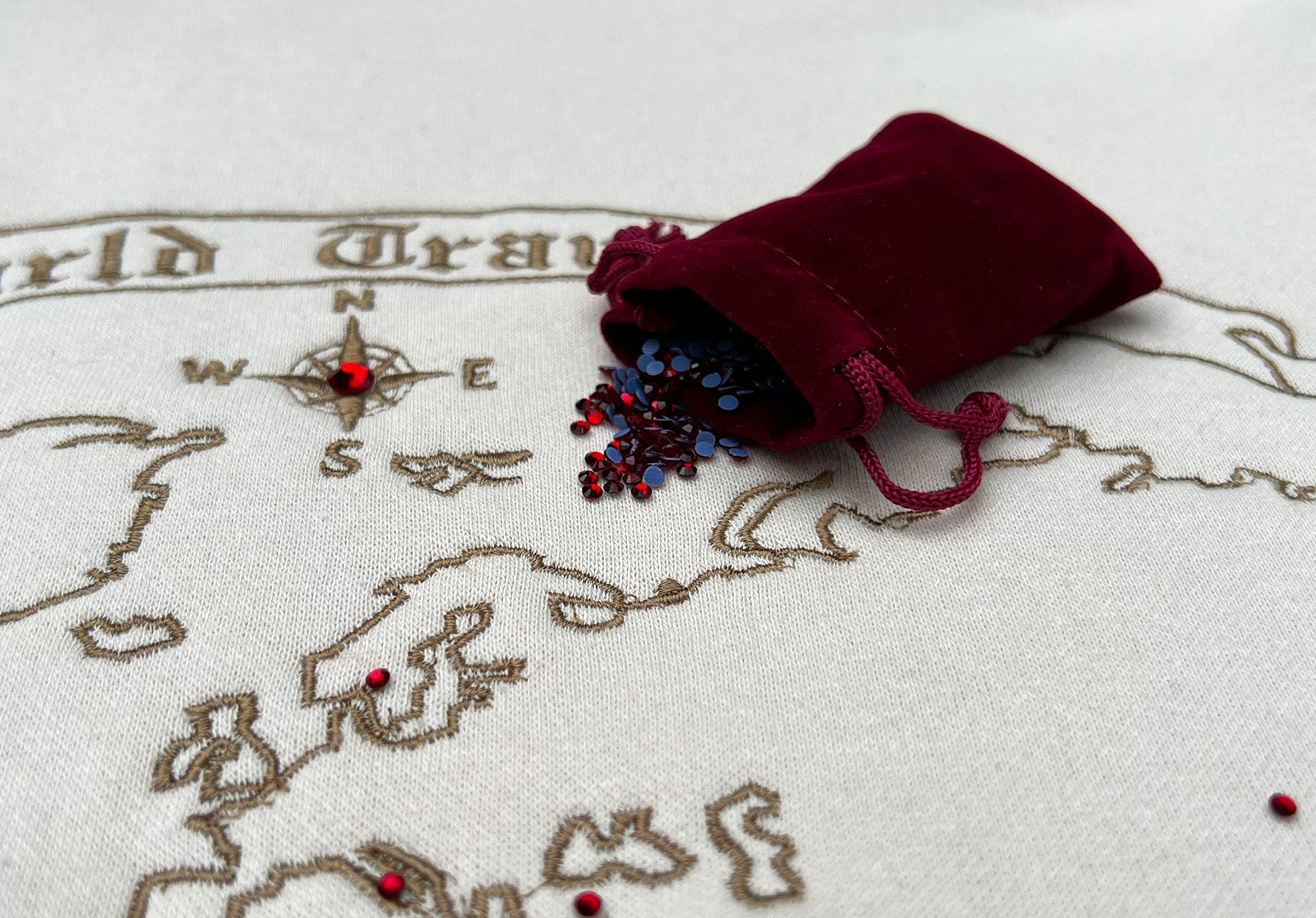 Custom World Map Embroidery