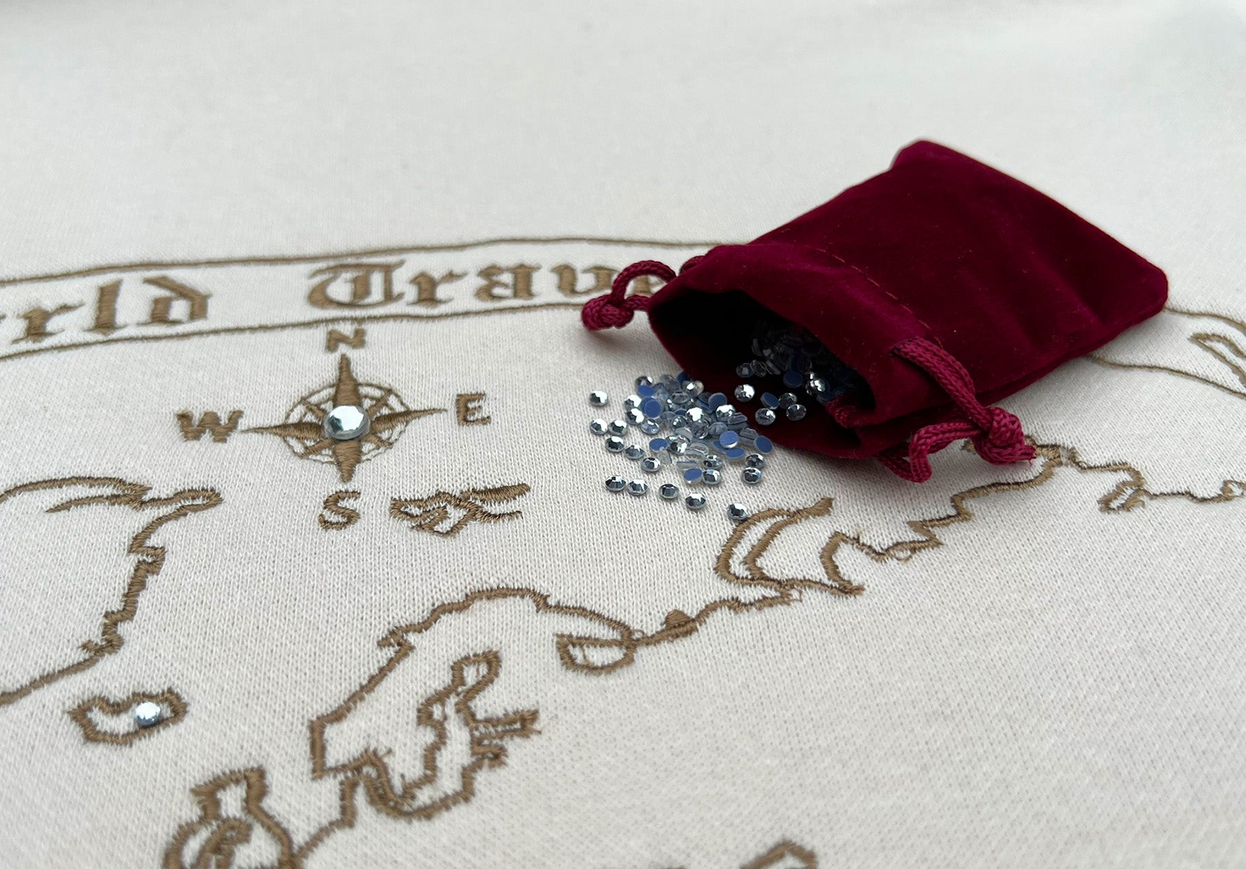 Custom World Map Embroidery