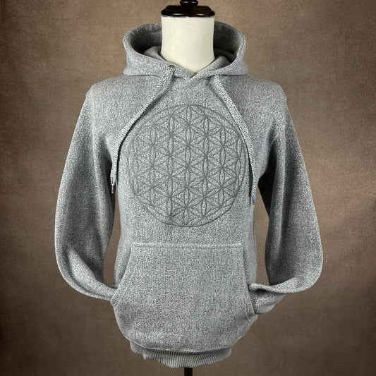 FLOWER OF LIFE Grey Reflective Embroidery Unisex Sweatshirt